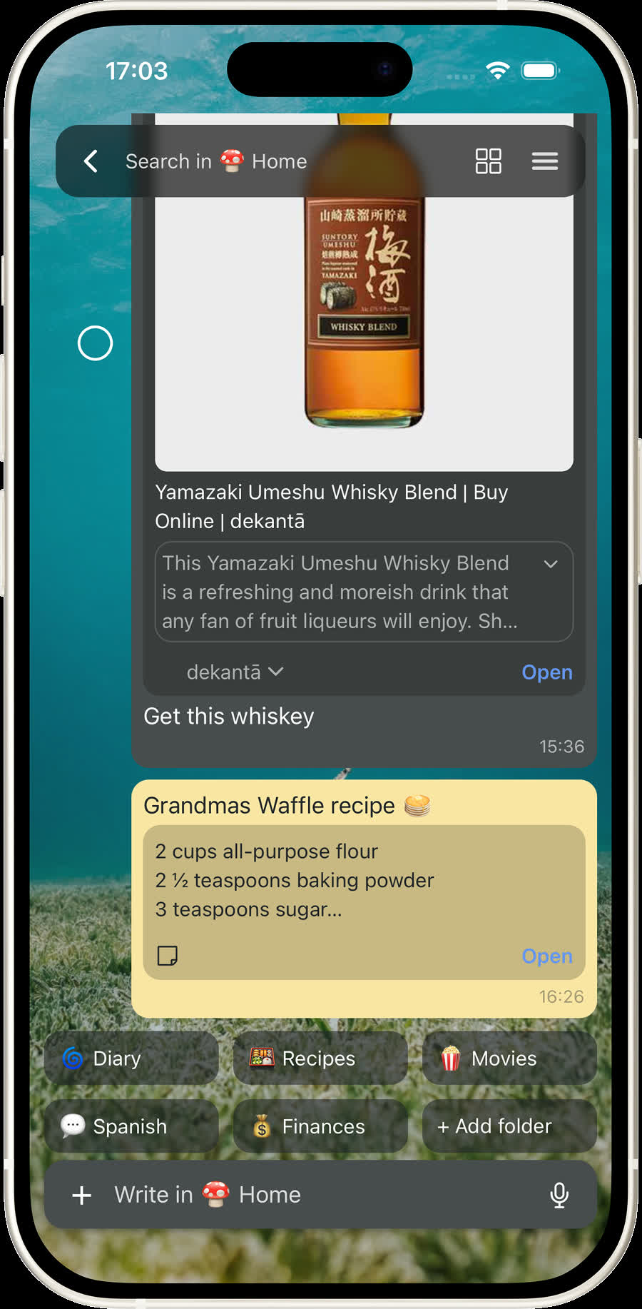 Luckynote app on mobile